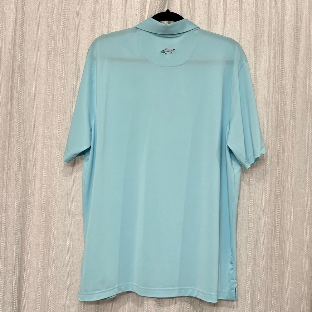Greg Norman Polo Aqua Country Club Golf Shirt Performance Large - Picture 10 of 11